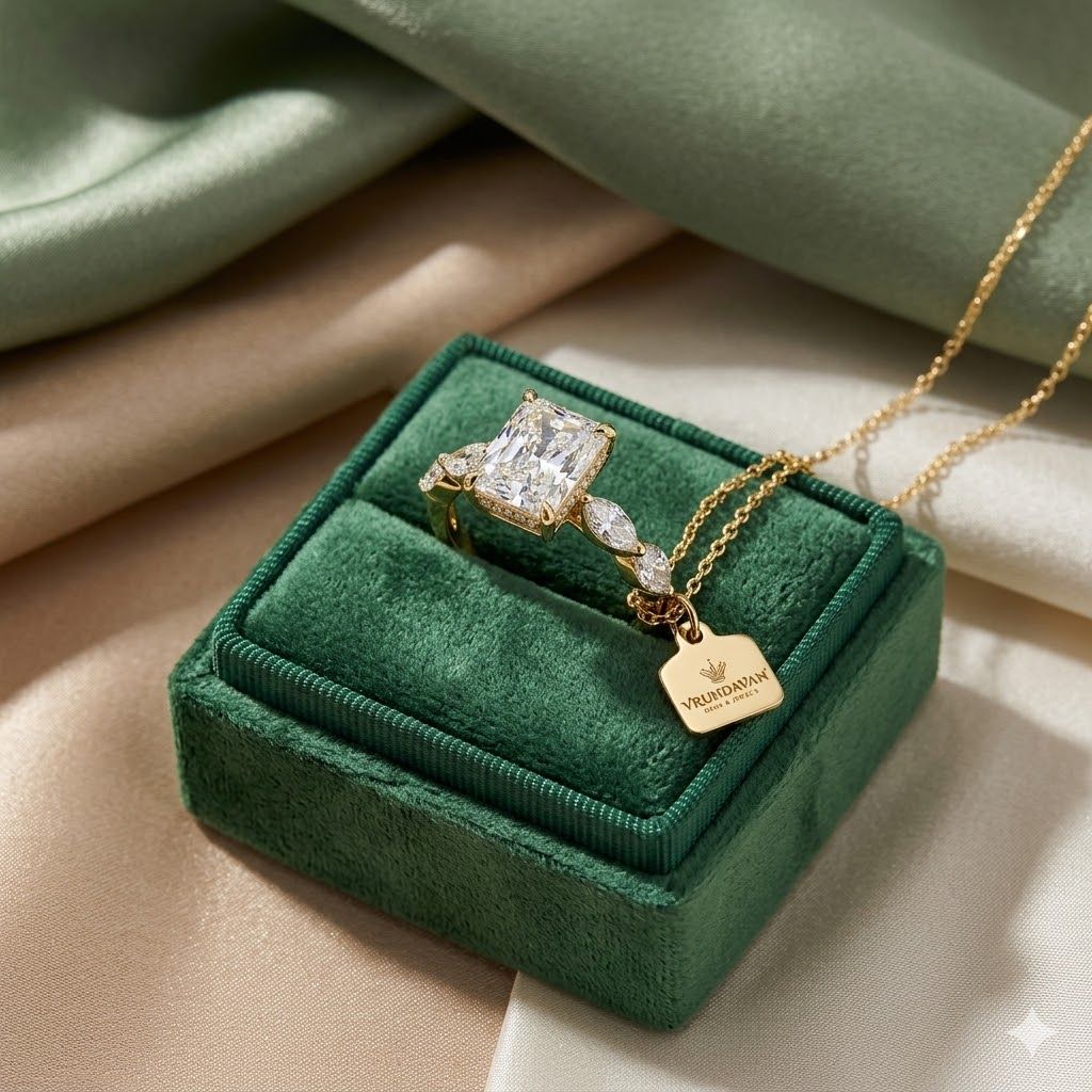 Radiant Cut Diamond Engagement Ring 14K Gold, Marquise Side Stone Ring, Unique Bridal Ring, Luxury Wedding Ring for Women